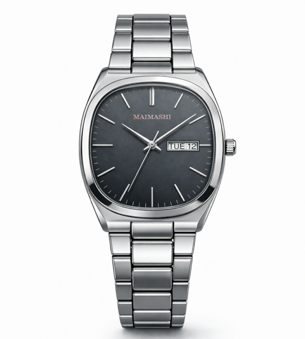 Maimashi Classic Day-Date Stainless Steel Watch