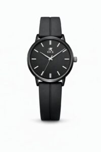 Rick Noir Classic Minimalist Watch – Black Dial with Silicone Strap
